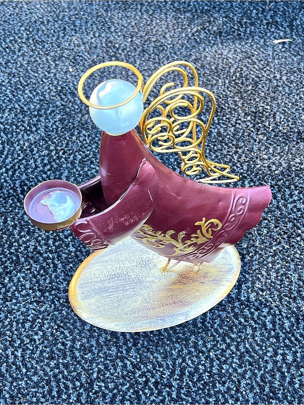 Decorative Christmas angel candle holder metal decoration